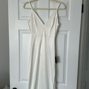 Lulus white satin dress
